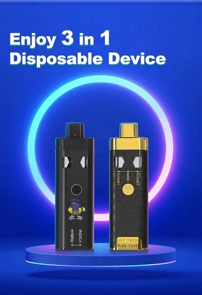일회용 빈 이중 챔버(1ml+1ml 2g THC/CBD/증류액/라이브 수지) Vape 탱크 일회용, 맞춤형 로고 및 패턴
